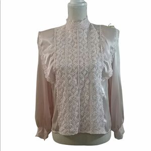 Vintage Sonya Ratay for San Andre Satin Lace Top